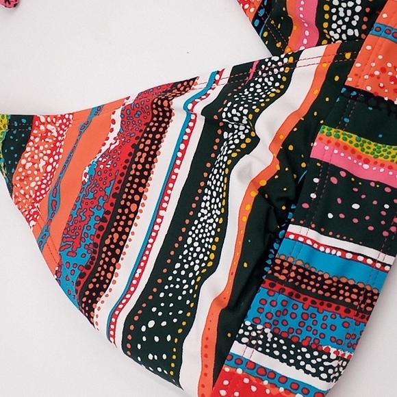 Anne Cole Marilyn Halter Neck Top and Shirred Band Hipster Sand Stripe‎ XS - Picture 5 of 16